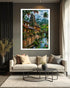 riverside village wall art canvas in modern living room decor