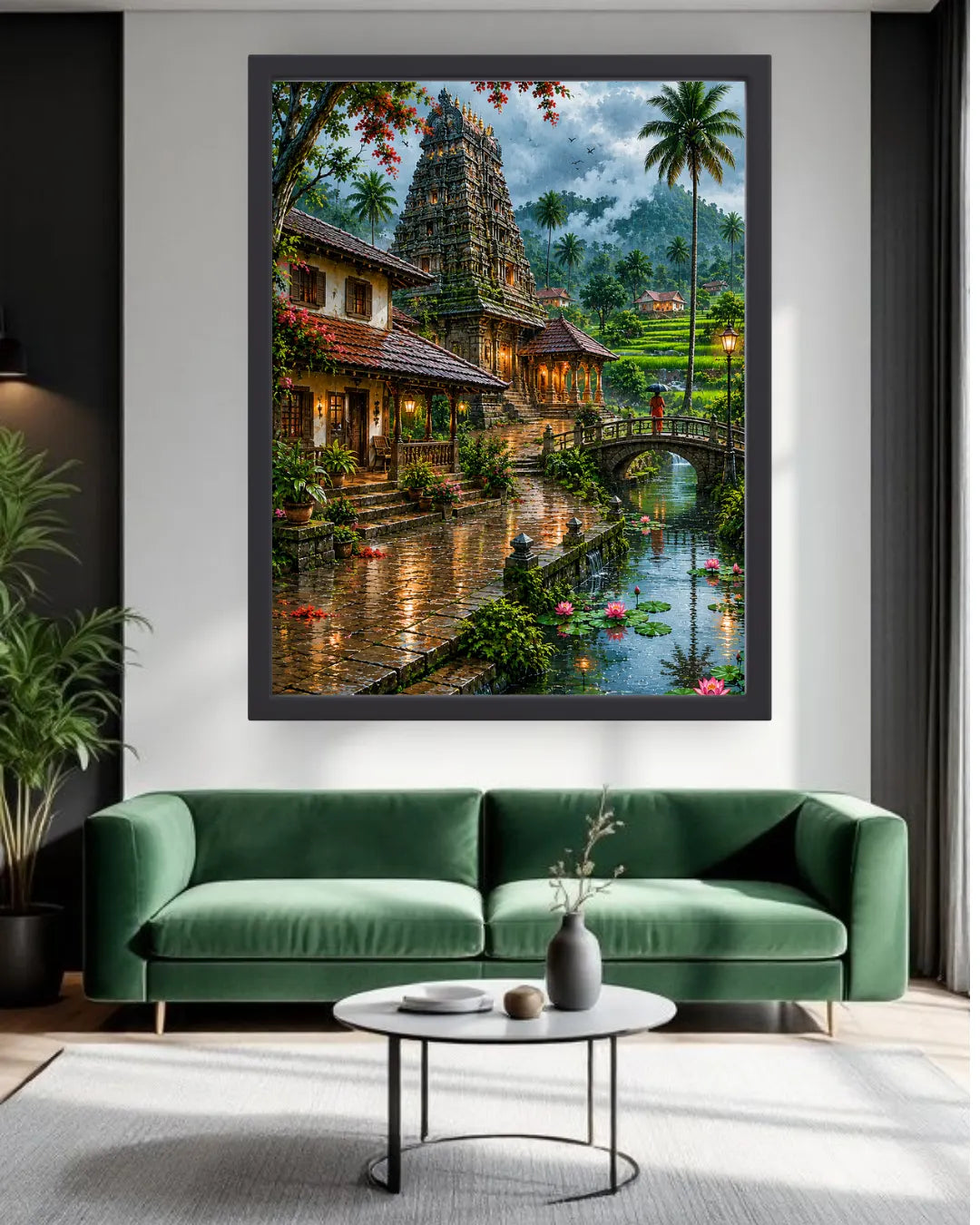 riverside scenery painting wall art elegant design
