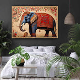 Royal Indian elephant canvas wall art for bedroom and home decor