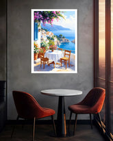 sea view wall art canvas in modern dining room decor