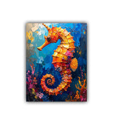 Seahorse ocean abstract wall art printed on canvas