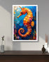 seahorse canvas paintings at living room