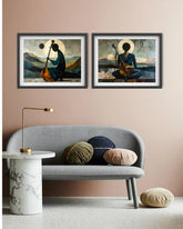 Serene musician wall art canvas set of 2 calm music decor for home and studio