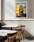 ocean sailing ship painting displayed in stylish home interior
