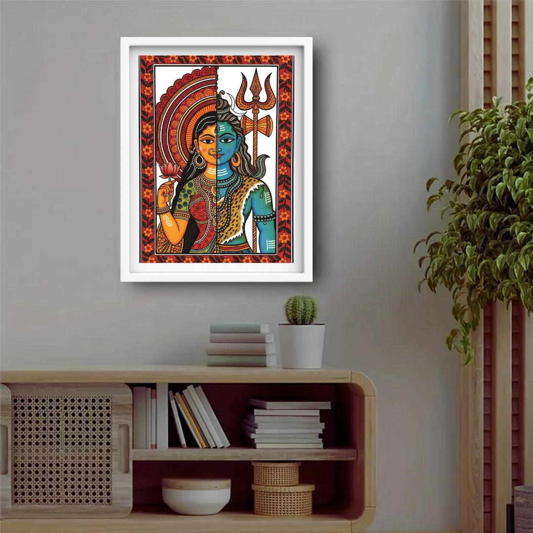 Shiva Shakti canvas wall decor for home and pooja room
