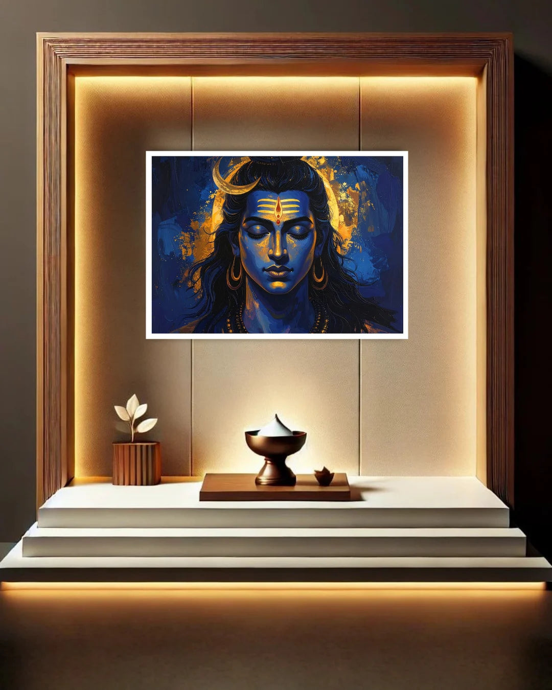 shiva wall art canvas in meditation room decor