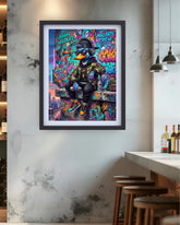 graffiti soldier canvas artwork displayed in contemporary living space