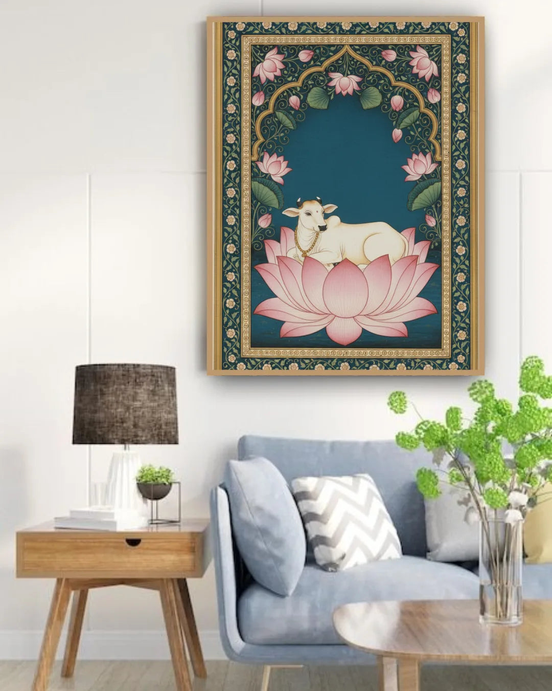 Spiritual lotus canvas wall art for modern home interior decor