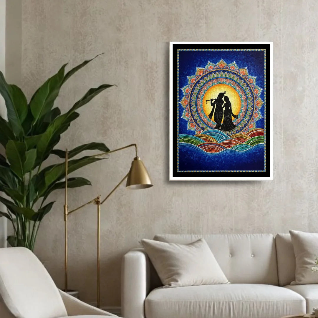Spiritual mandala silhouette canvas wall art for meditation and home decor
