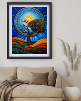 Spiritual mandala tree canvas wall art for calm bedroom decor
