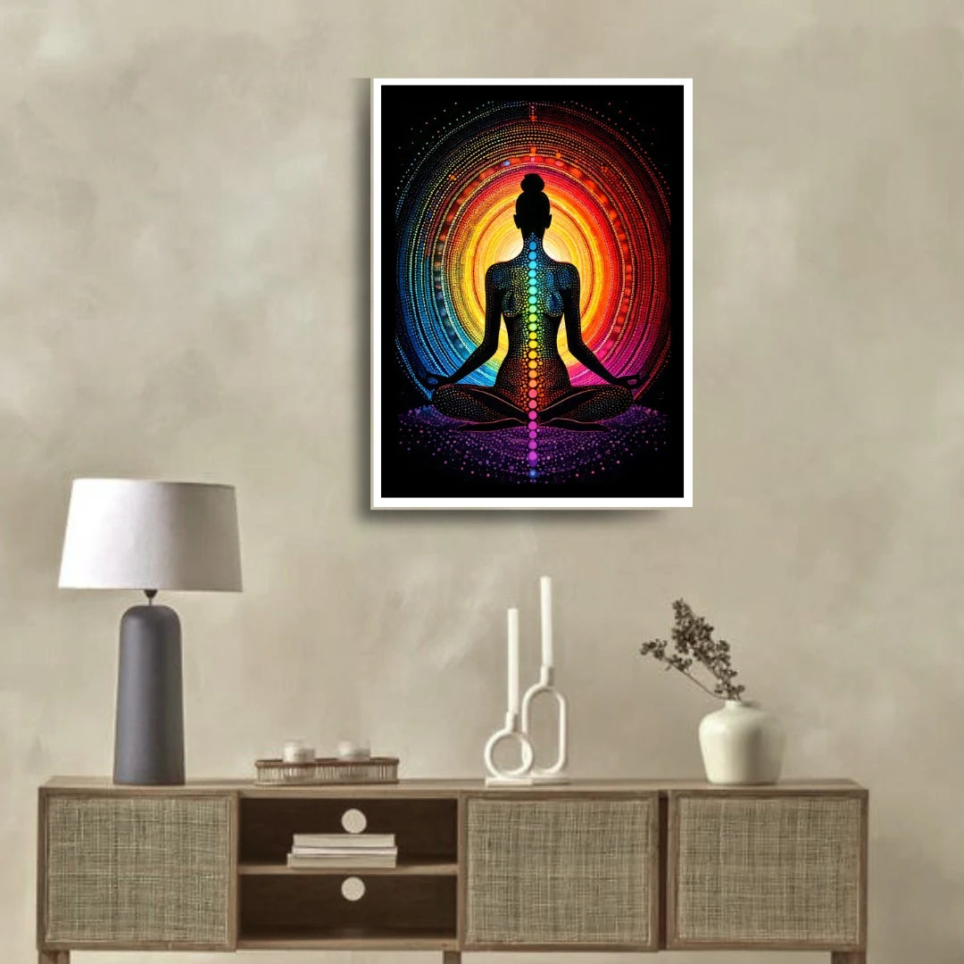 Spiritual meditation wall art for modern living room decor
