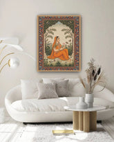 Spiritual monk canvas painting for living room wall decor, meditation wall art