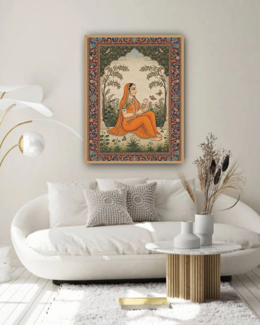 Spiritual monk canvas painting for living room wall decor, meditation wall art