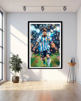 football canvas art in gaming room interior decor