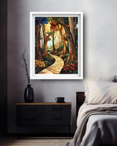 Abstract artistic portrait canvas wall art in bedroom