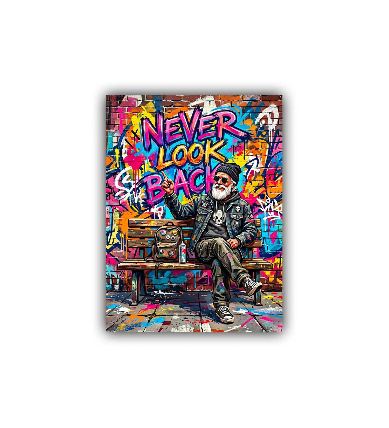 street art text wall art canvas colorful painting