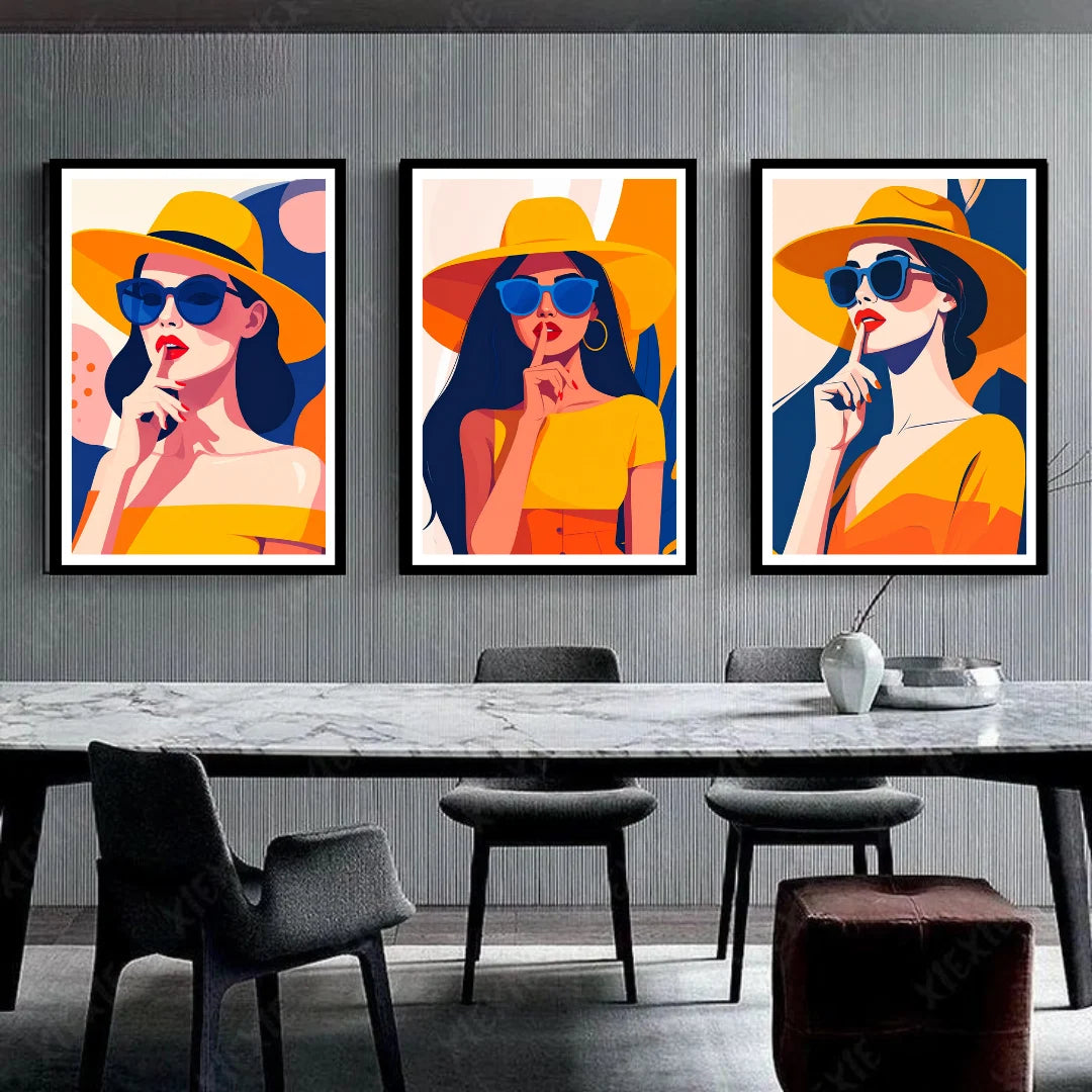 Stylish fashion canvas wall decor for modern interior space