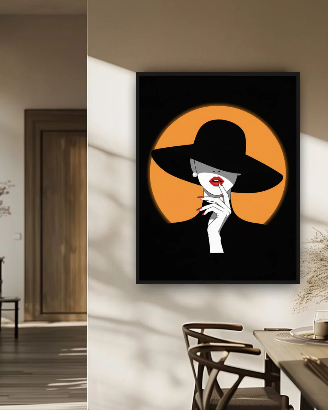 Stylish female wall art canvas for contemporary home interior