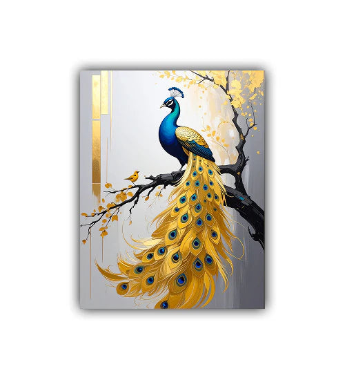 Stylish peacock canvas wall art with modern artistic style