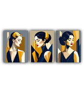 Stylish portrait canvas art wall display with modern abstract design