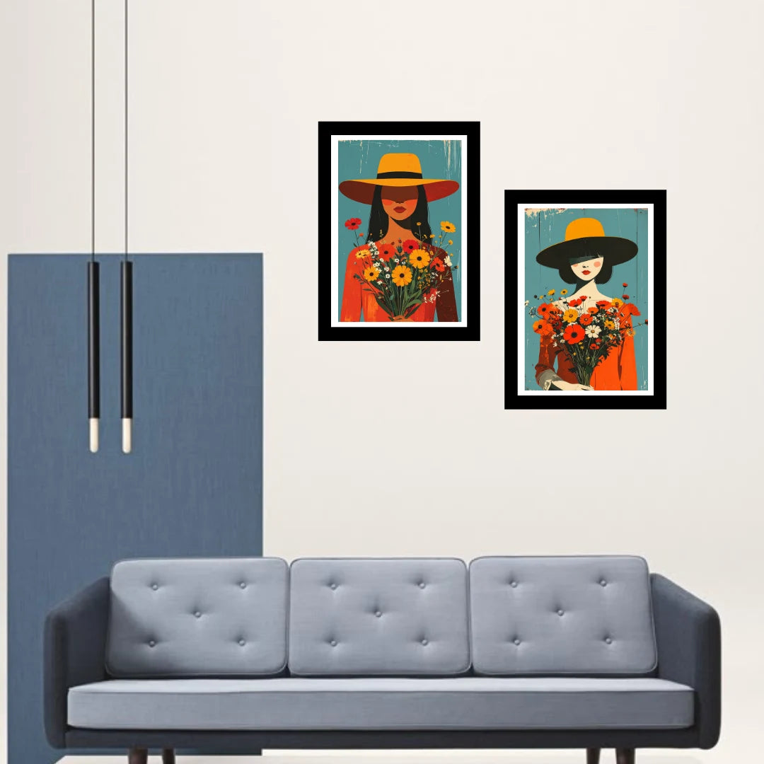 Stylish portrait wall art canvas for modern home interior