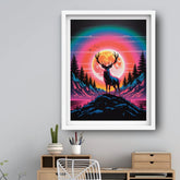Mid-century inspired surreal sun wall art