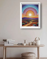 Modern sunset canvas wall art for elegant home and office decor
