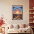 Colorful sunset rainbow mandala canvas wall art for modern living room decor
