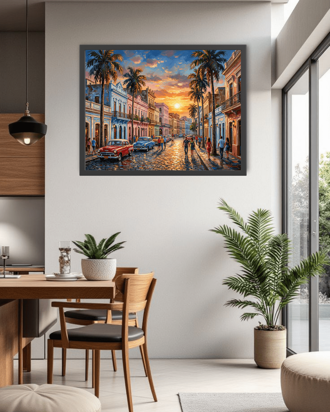 colorful street painting wall art elegant design