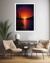 lake canvas art in modern home interior decor