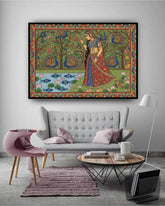 Traditional Rajasthani woman canvas wall art for home interior
