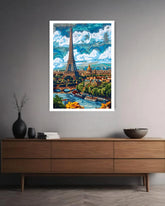Eiffel Tower wall art canvas in modern home decor setup