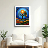 Tree of life mandala canvas painting for peaceful living room decor
