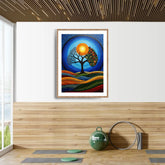 Tree of life mandala canvas wall art for yoga and meditation room decor
