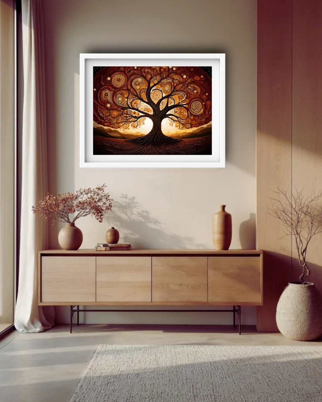 Tree of life wall art for bedroom creating calm and positive energy

