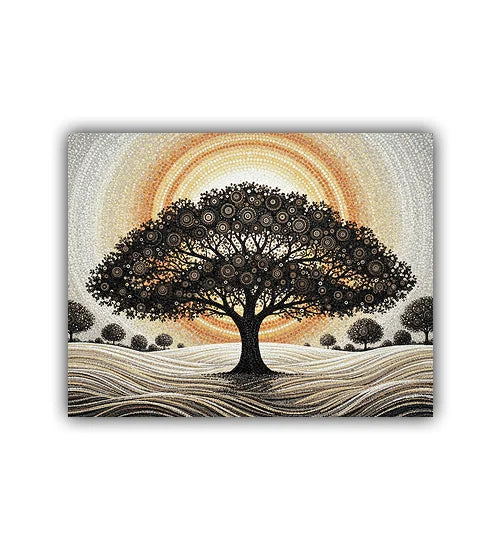 Close up view of tree of life spiritual wall art painting
