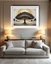Tree of life meditation wall art for peaceful living room decor
