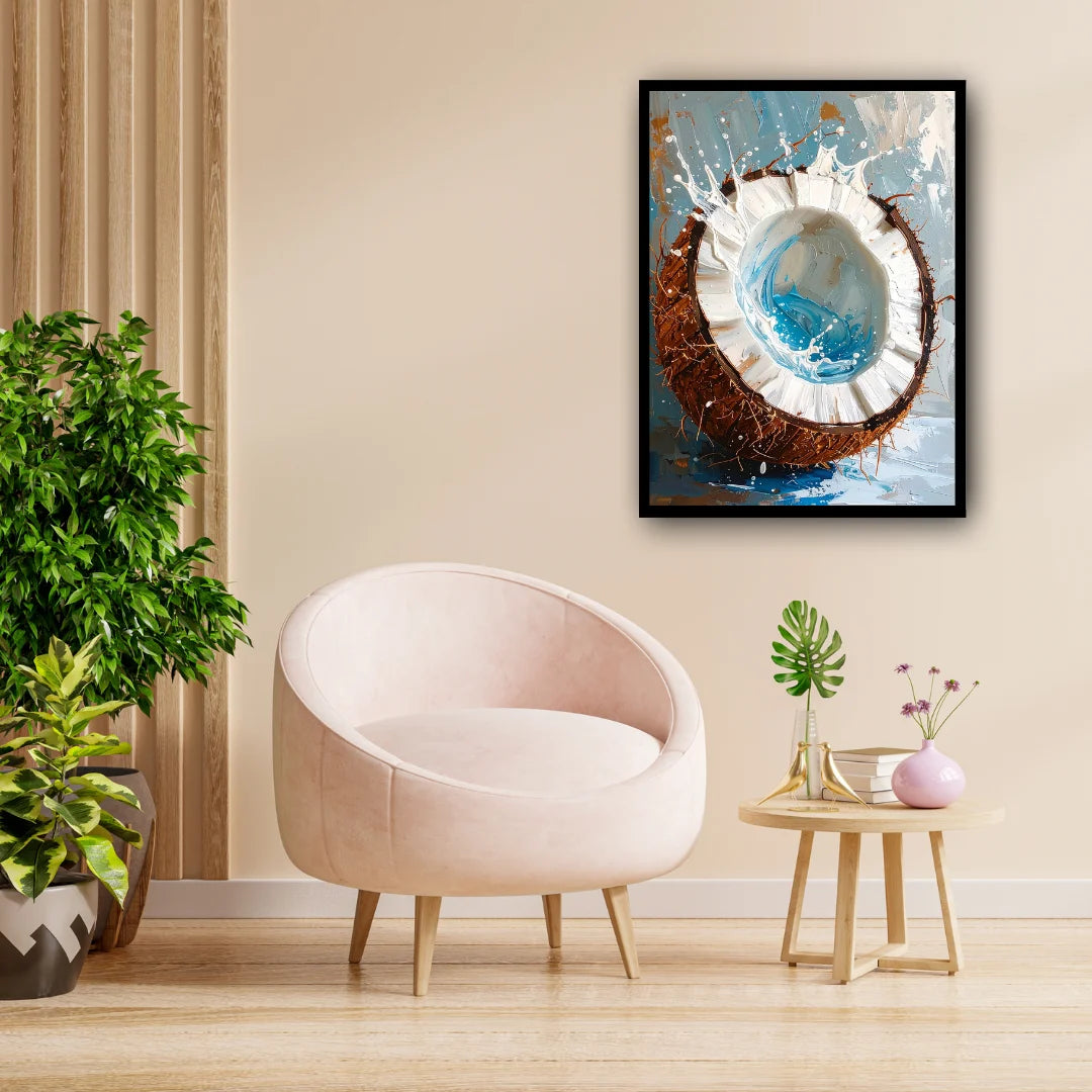 Tropical coconut canvas painting wall decor for modern living room