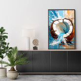 Tropical coconut wall art canvas painting for modern living room decor