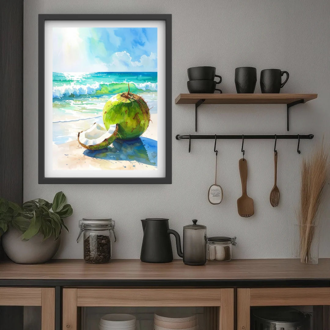 Tropical fruit wall decor canvas painting for kitchen and cafe space