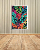Tropical leaves canvas wall art for home decor