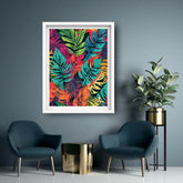 Tropical leaves wall decor canvas painting for modern room