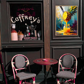 Tropical pineapple juice canvas wall art for cafe and restaurant interior