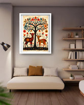 deer and tree canvas paitings 