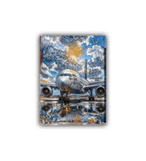 aviation wall art canvas with aircraft illustration