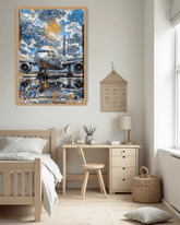 airplane canvas art for office and study room decor