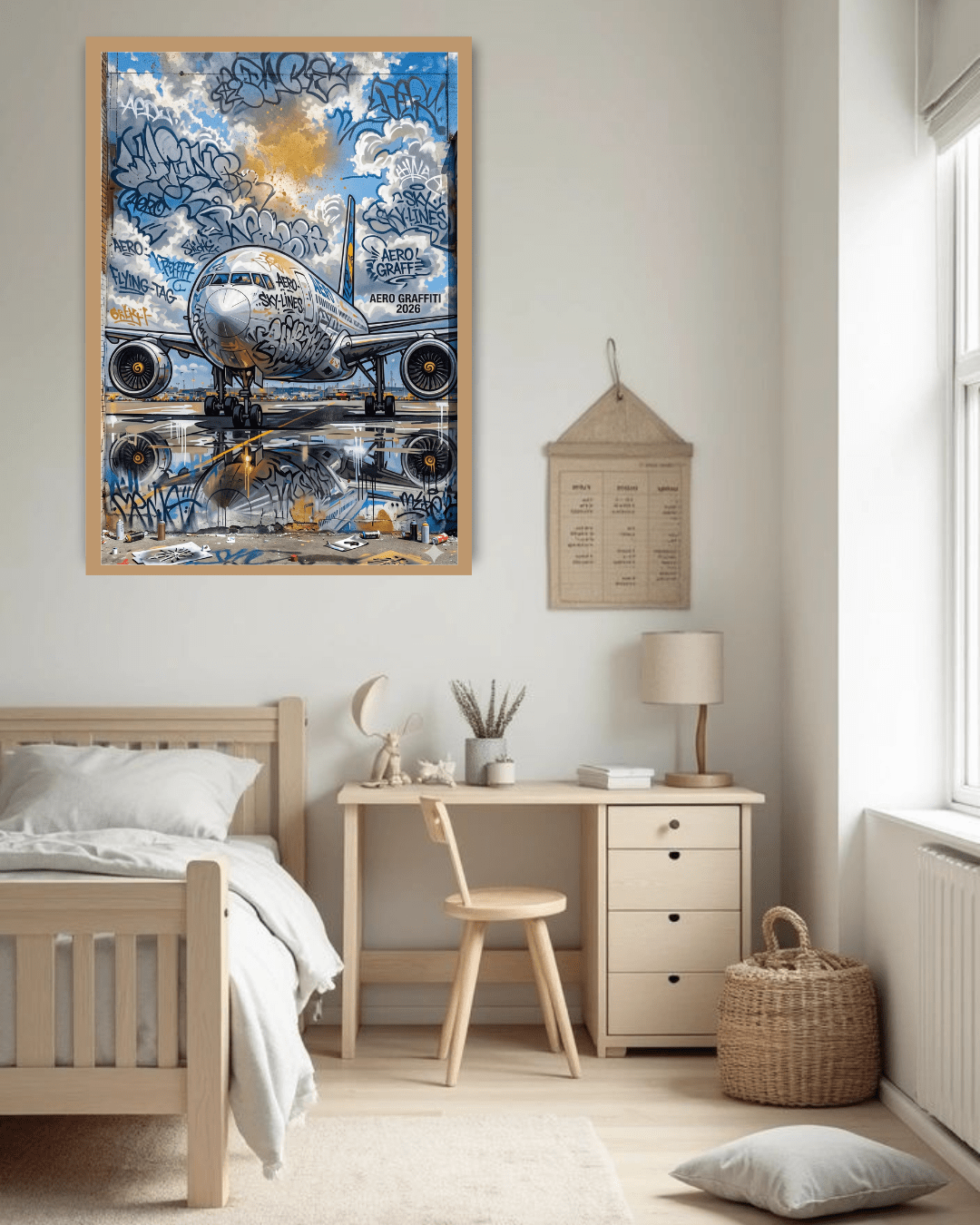 airplane canvas art for office and study room decor