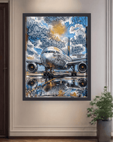 travel-inspired airplane artwork for home decor