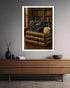 vintage camera wall art canvas in modern living room decor
