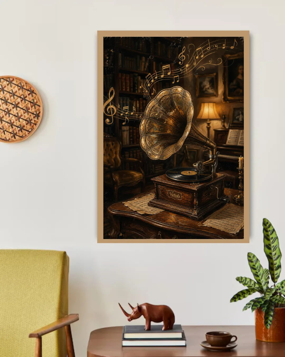 vintage music canvas art for office and library decor